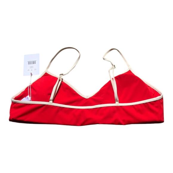 Andie NWT The Bells Sporty Chic Poppy Red With White Trim Bikini Top Extra Large - Picture 6 of 12